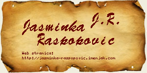Jasminka Raspopović vizit kartica